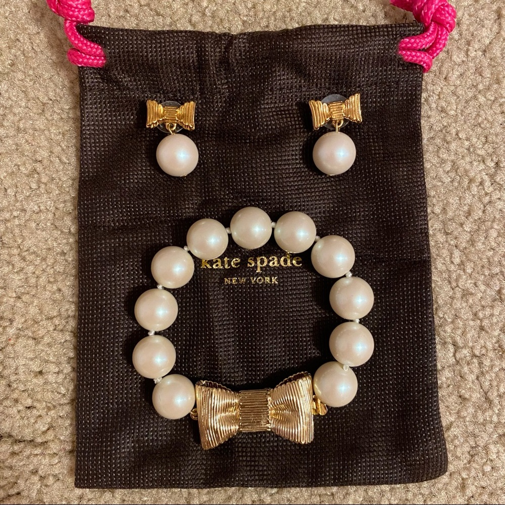 Kate Spade pearl bow set